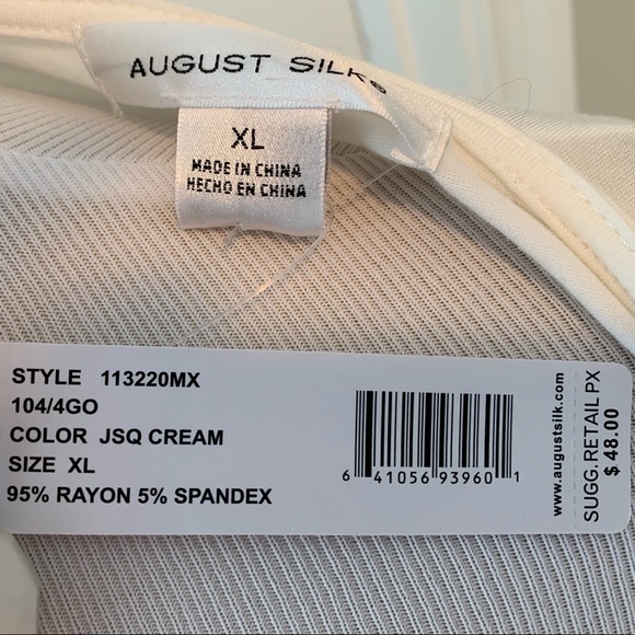 NWT ruched off white short sleeve, hip length top - Picture 2 of 8